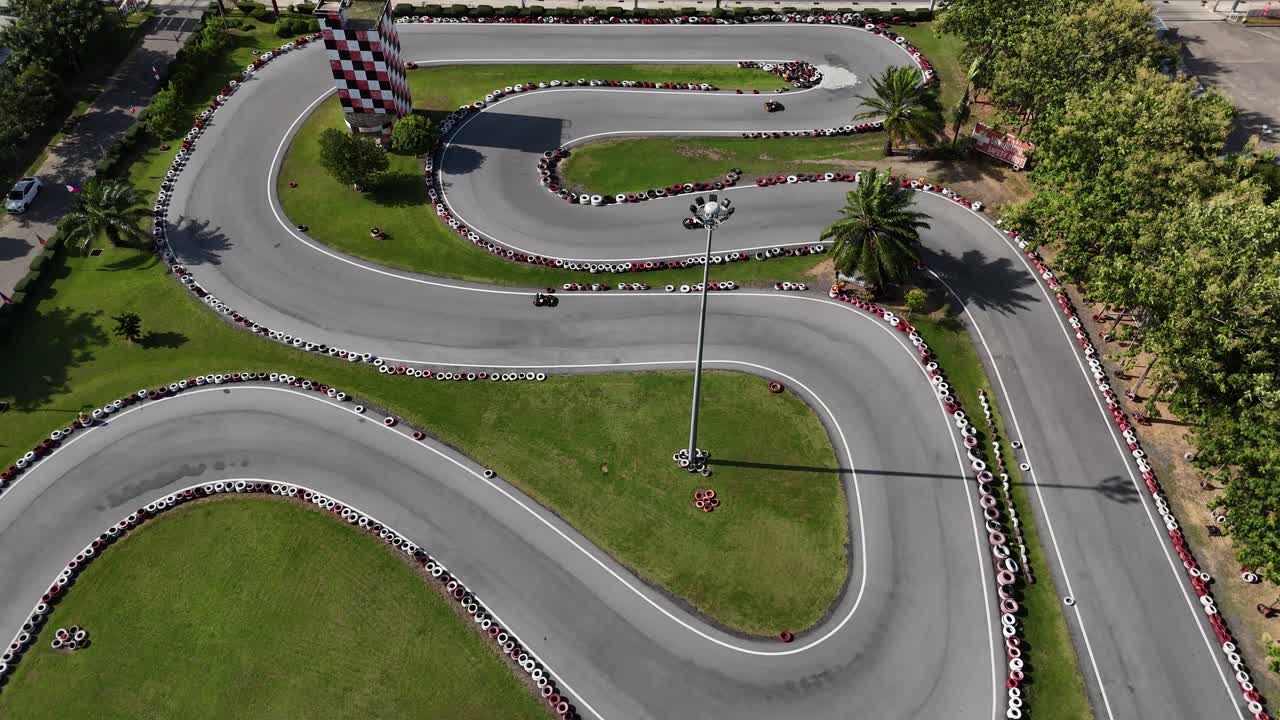 Aerial view of go-kart racetrack