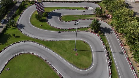 aerial view of go-kart racetrack