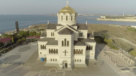 aerial view of the cathedral in odessa, ukraine