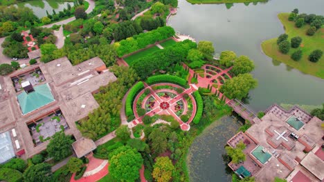 Chicago-Botanic-Garden-Schöne-Luftaufnahme-Im-Sommer