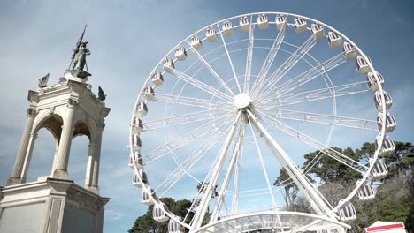 amusement park attractions in a summer day