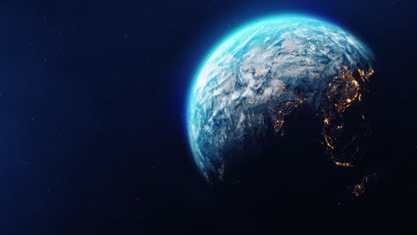 gráficos de movimiento realistas del planeta tierra girando en el bucle nocturno animación