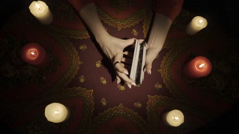 tarot card reading with candles