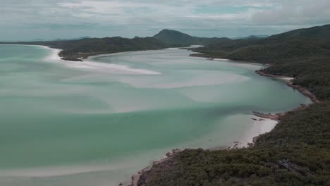 whitehaven beach, hill inlet and national park at whitsunday island in queensland, australia