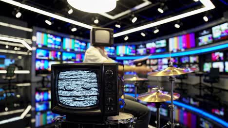 드럼을 연주하는 tv