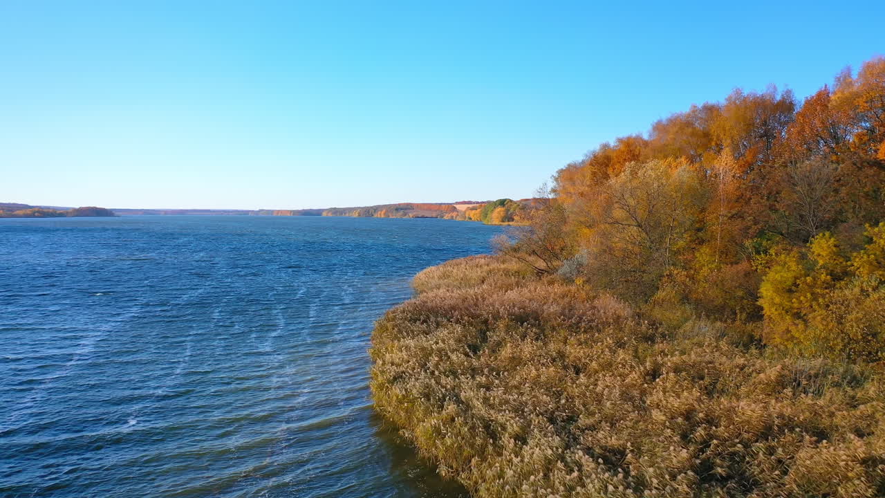 River landscapes autumn scenery. Beautiful natural outdoor travel sceneries.