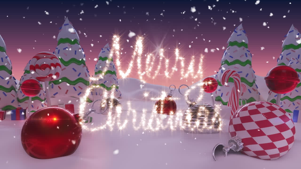 겨울 풍경 과 장식 에 대한 크리스마스 시즌 의 인사 의 애니메이션