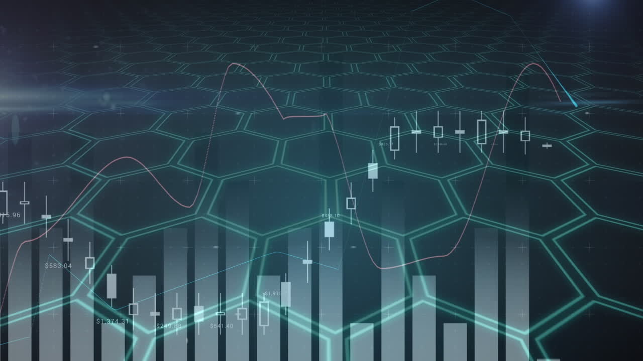 animación del procesamiento de datos sobre un fondo negro