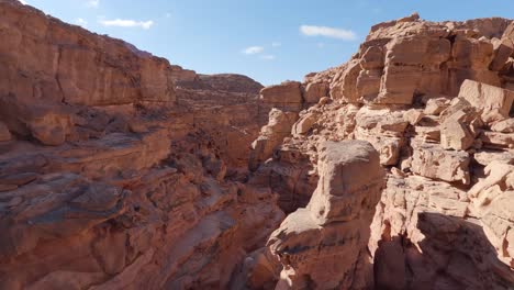 high wide angle shot of valley in colored canyon in sinai peninsula, egypt