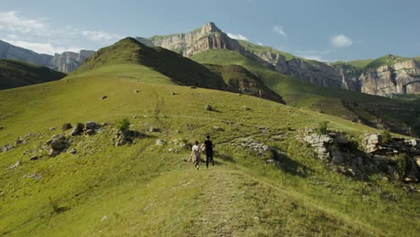 couple hiking in the mountains