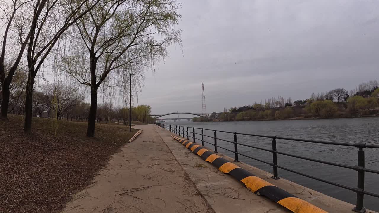 POV Shot Of Yanghwa Hangang Riverside Park In Seoul, South Korea