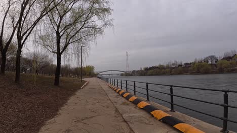 pov shot of yanghwa hangang riverside park in seoul, south korea