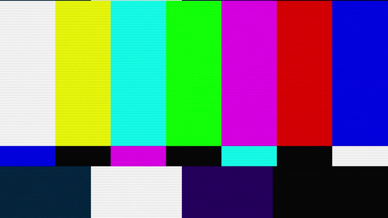 Standard Television Test Pattern with Glitch Effects