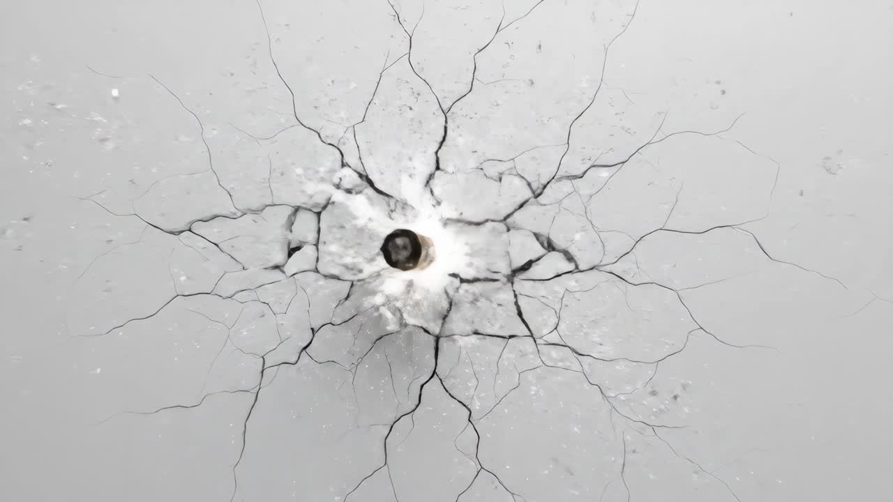 Cracked and Frozen Surface