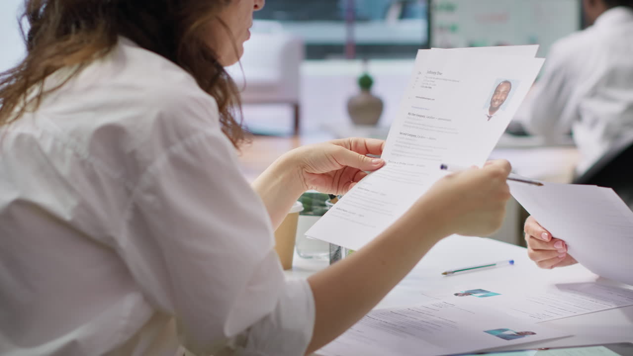 reclutadores que trabajan juntos para elegir al solicitante con las mejores cualificaciones