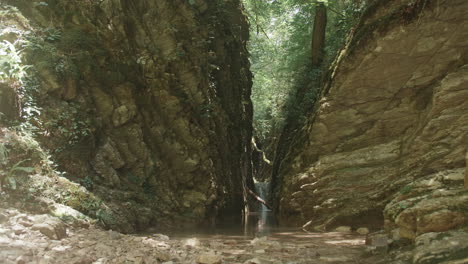 rocky canyon with stream