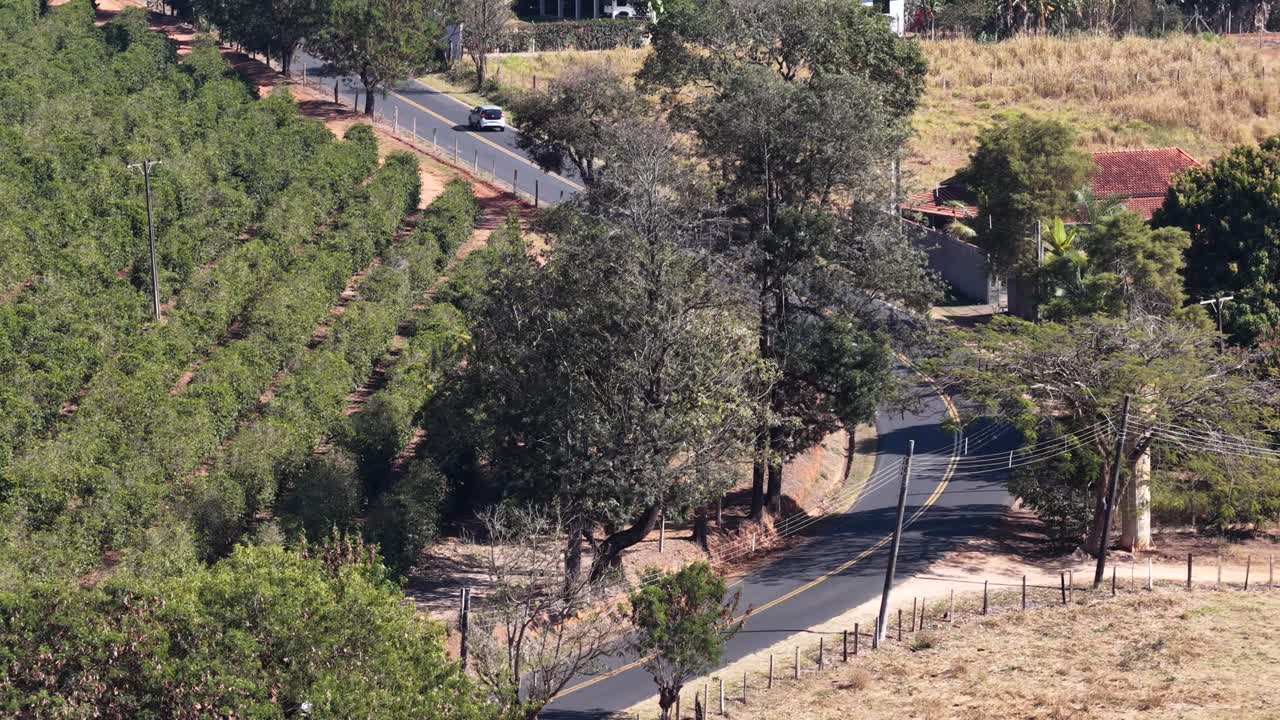 Sao Benedito Das Areias Skyline At Mococa In Sao Paulo Brazil. Countryside City. Rural Cityscape. Sao Benedito Das Areias Skyline At Mococa In Sao Paulo Brazil. Agriculture Field. Outdoor Scene