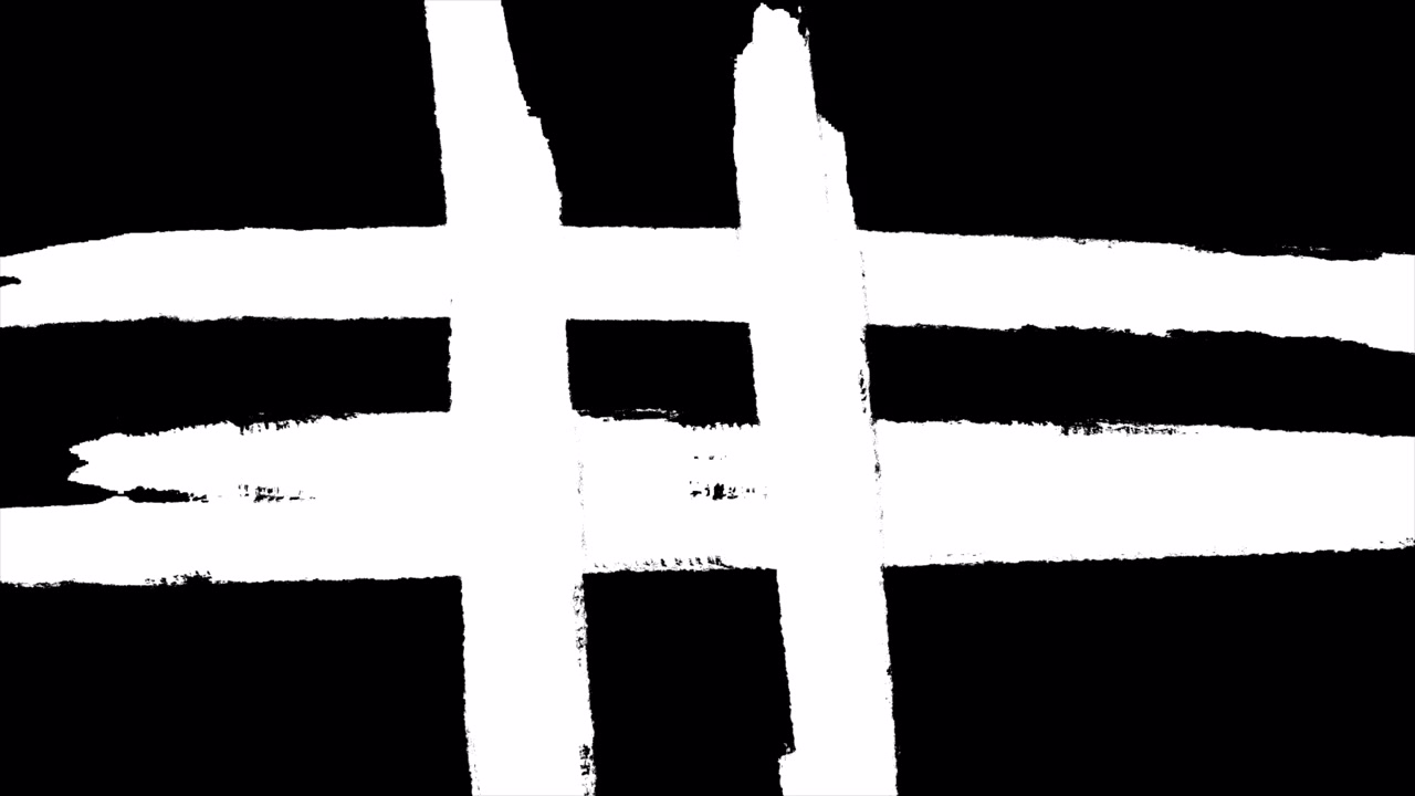 Rivelazione animata del simbolo hashtag bianco disegnato a mano