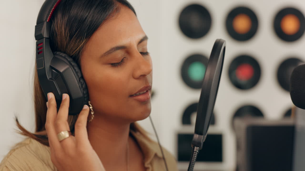 música, transmisión en vivo y canto en grabación