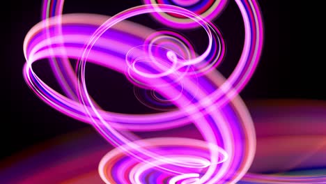 gráficos de movimiento, ciencia ficción bg. flujo de líneas de neón multicolor forman forma de espiral, rizos y patrón. fondo abstracto con senderos de luz, fondo de diseño de movimiento moderno de moda. flujo de luz bg en 4k.