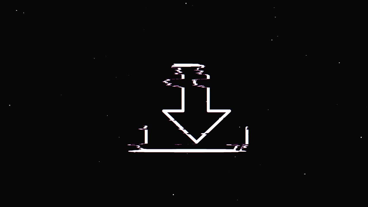 Download icon Vintage noise, glitch Bad Signal Animation.