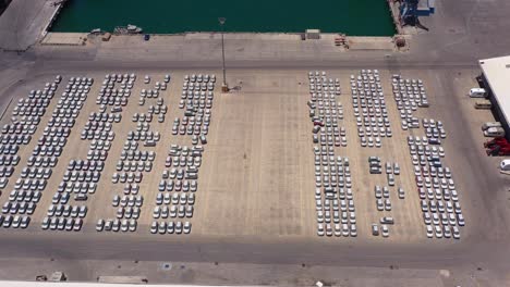 cars parked at a port