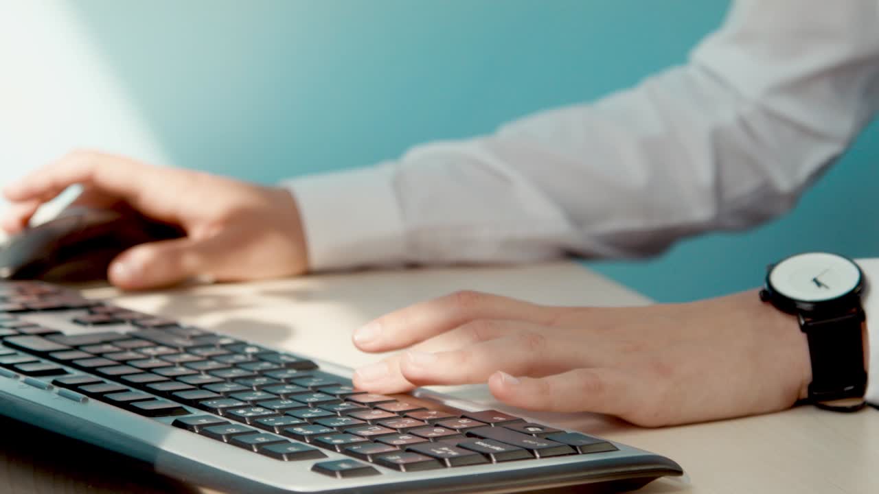 Typing on a keyboard