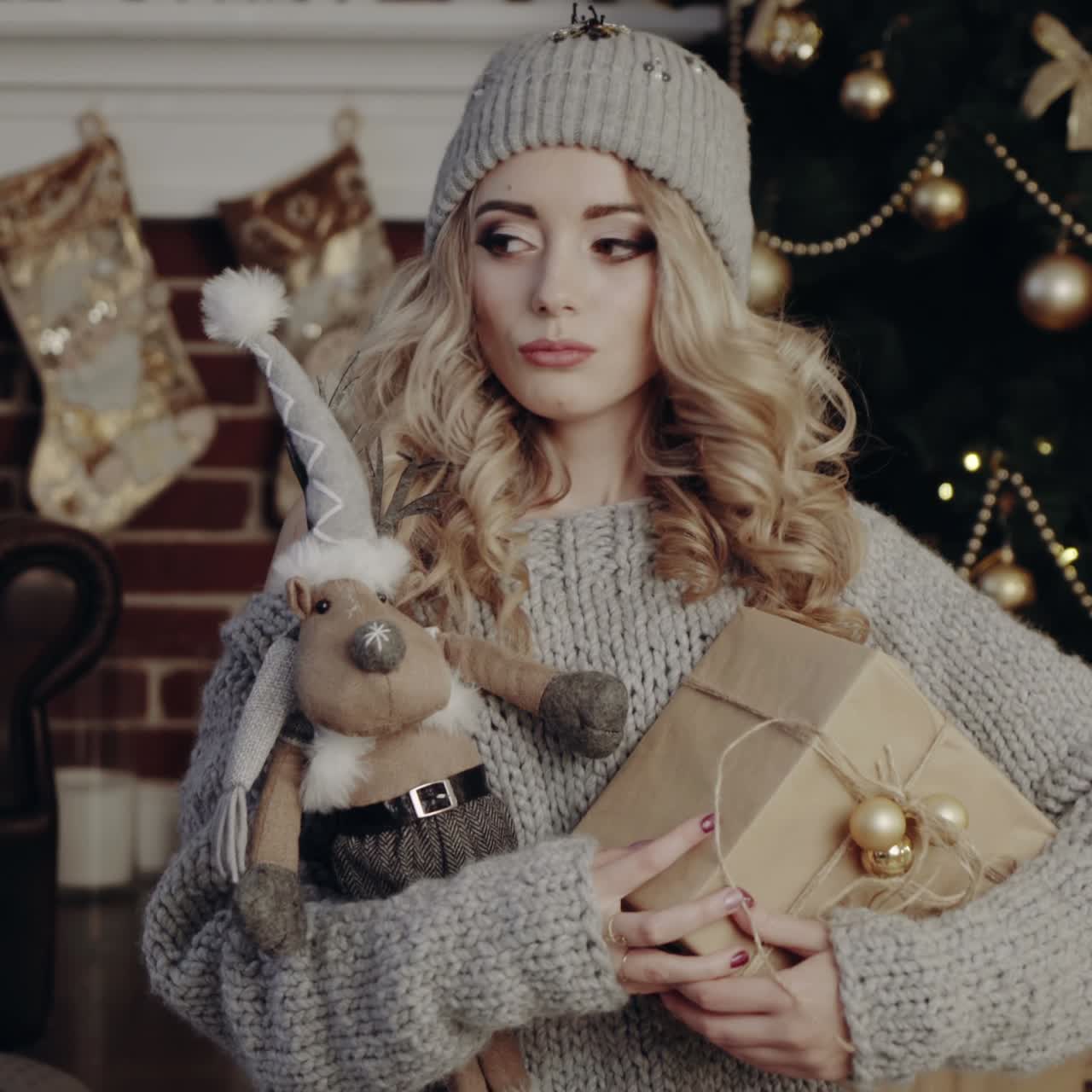 Woman and Christmas atmosphere