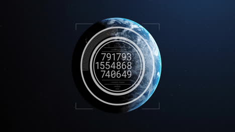 animation of data processing and scope scanning over globe