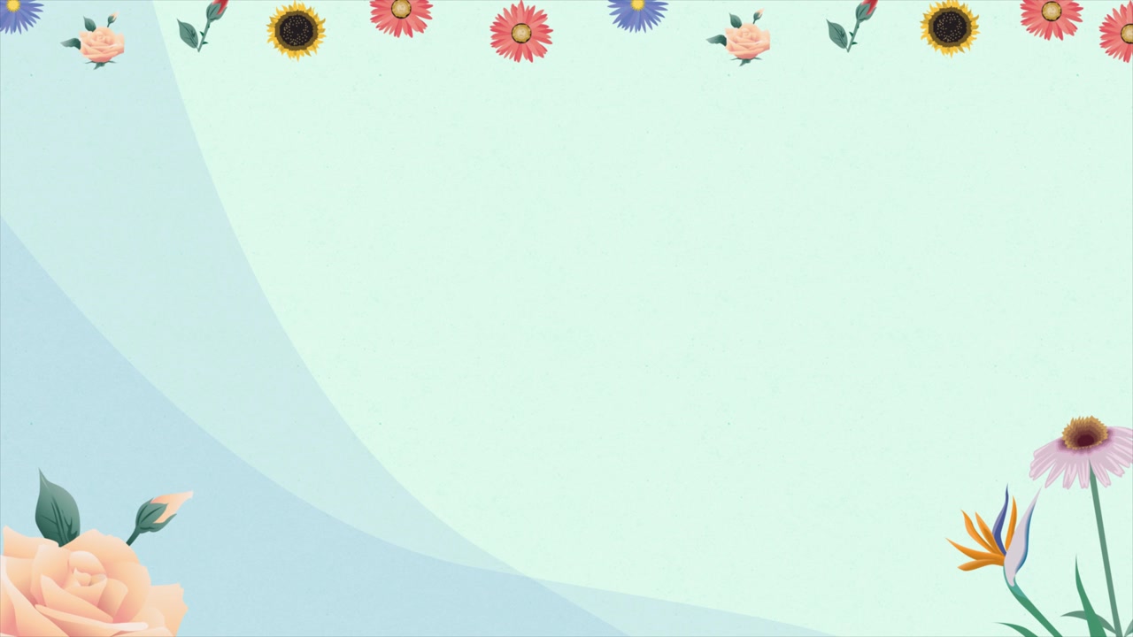 Decorative Floral Background with Colorful Flower Illustrations