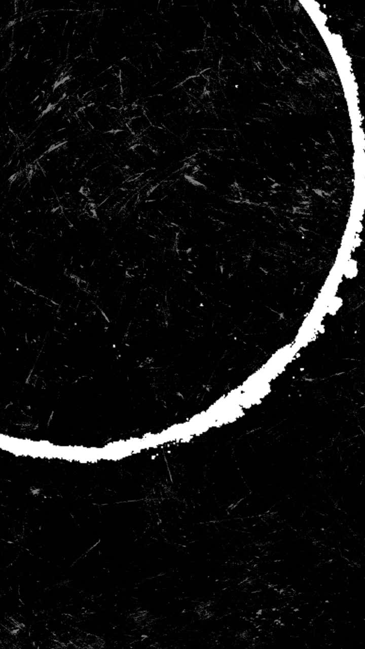 Animação de Círculo Branco Abstrato em Fundo Preto Desgastado