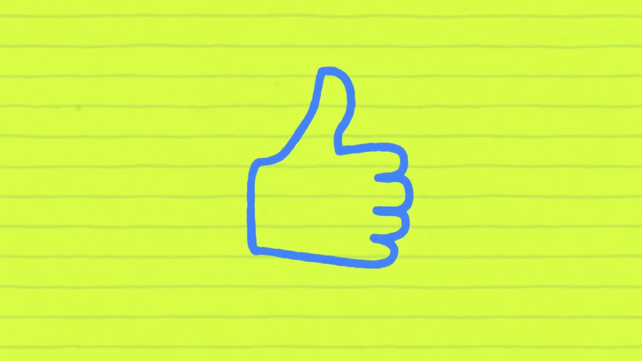 animación de azul delineada como un icono dibujado a mano con un marcador en papel revestido de verde