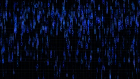 Blue Digital Number Security Flickering Fall Down