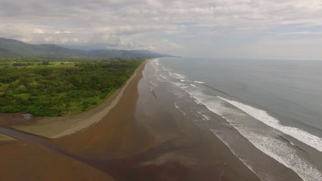 beautiful aerial over the coast and beaches of costa rica