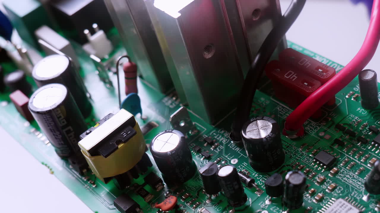 крупный снимок панельной платы и удаление от нее, показывая остальные части