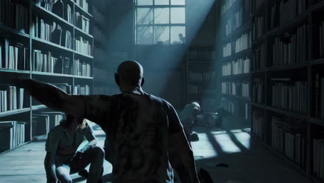 library horror scene