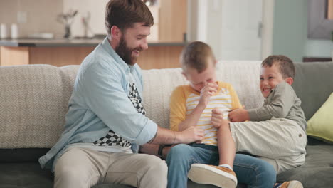 Happy,-playful-and-tickle-with-father