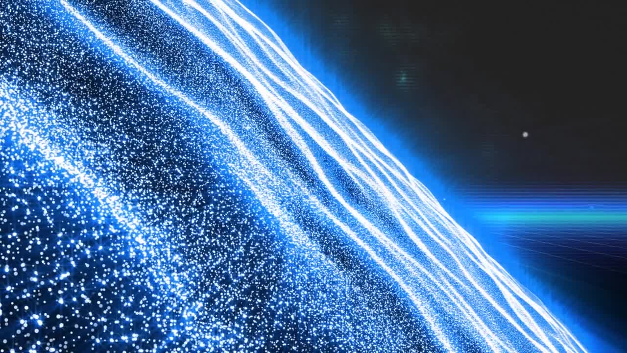 Animation of glowing surface made of multiple shimmering particles