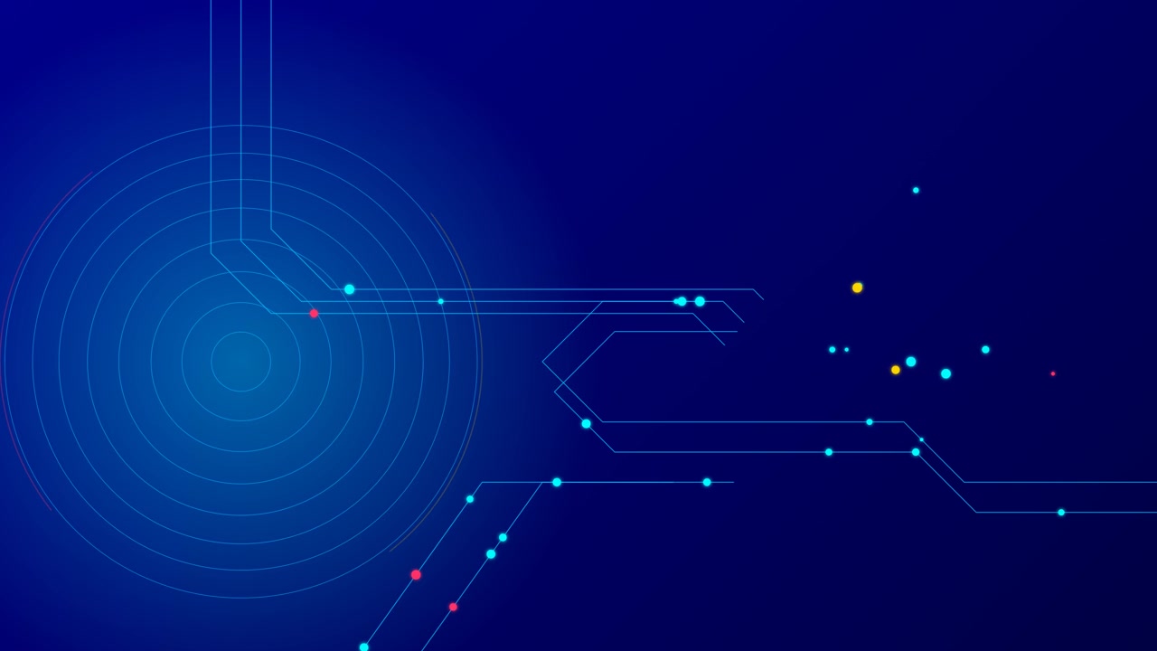 Interfaccia radar digitale astratta con linee dati di connessione