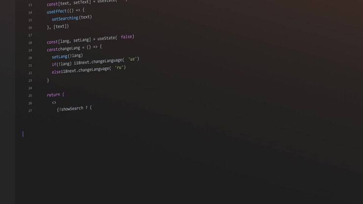 Software Developer Writing React Code in a Text Editor