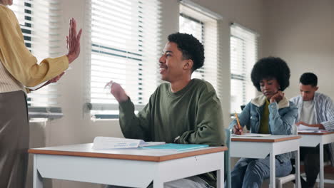 students in a classroom setting, interacting with a teacher and each other