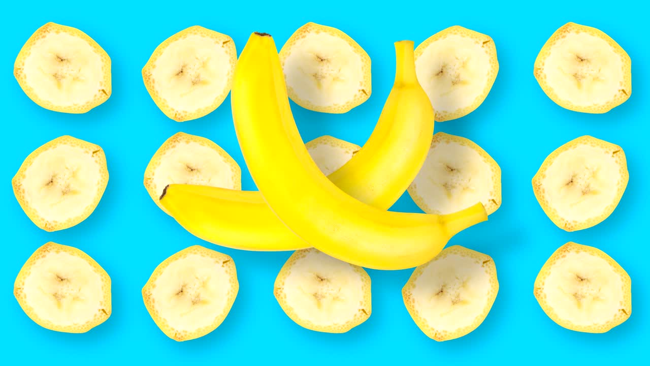 움직이고 회전하는 과일과 함께 애니메이션 영화