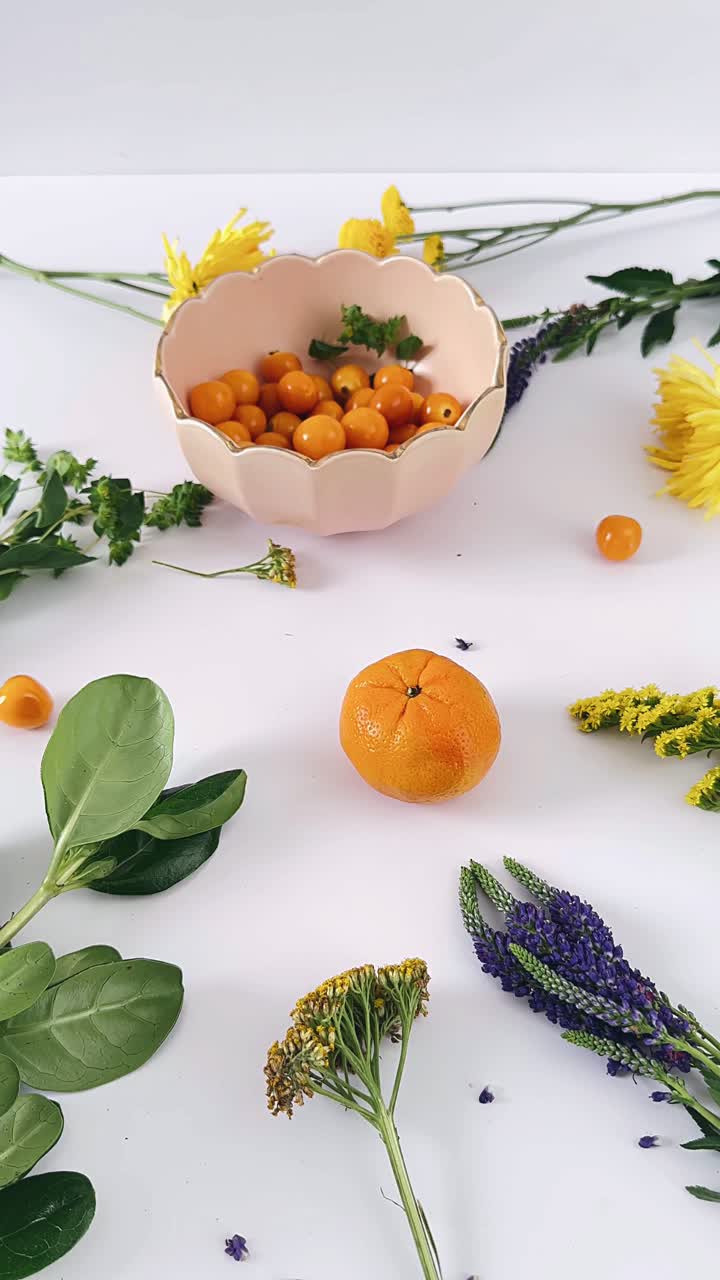 Fresh Fruit and Flower Arrangement