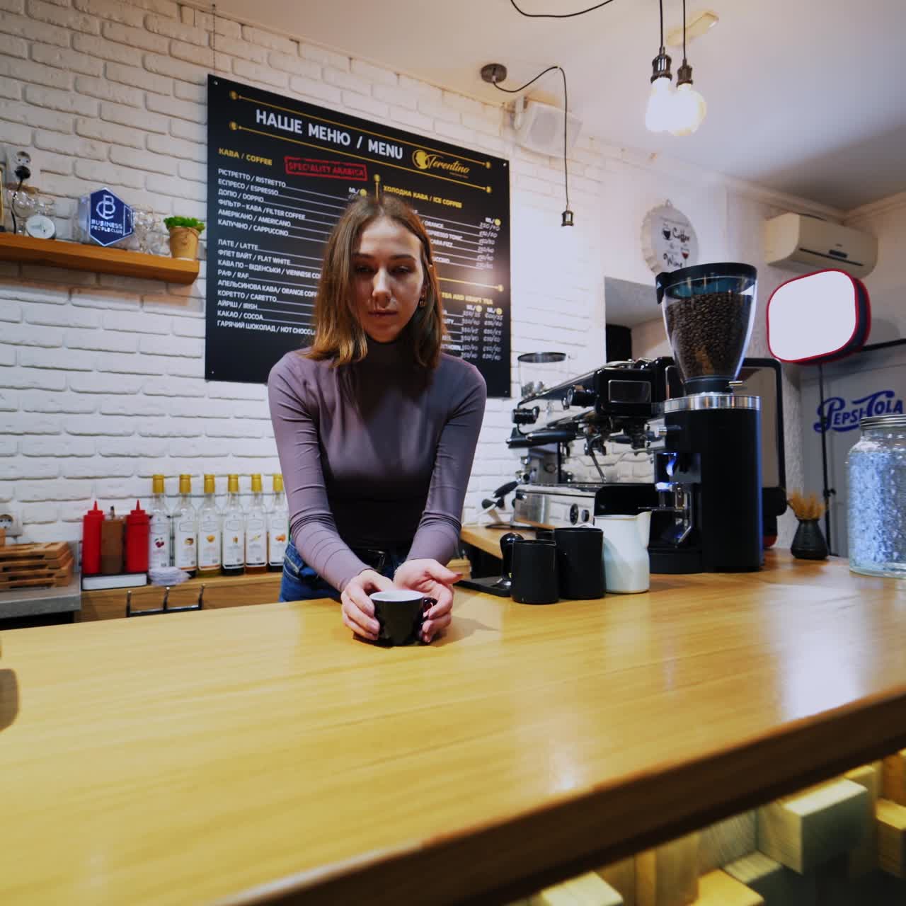 Coffee made in professional machine