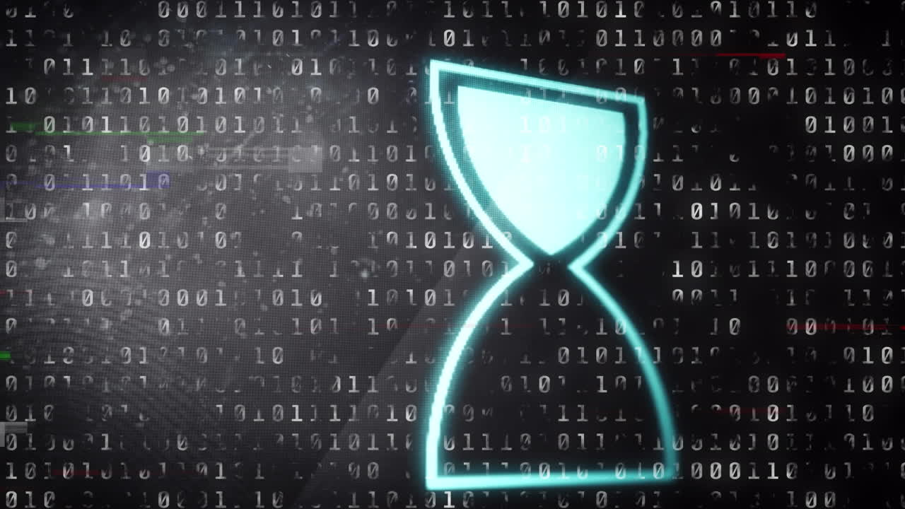 Animation of egg timer icon over data processing