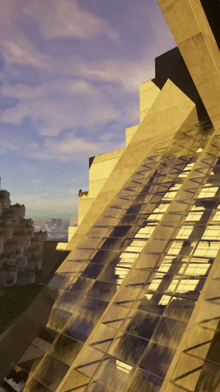 Modern architectural structures reaching toward the sky in urban landscape