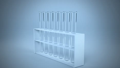 animation of chemical white molecules against laboratory test tubes