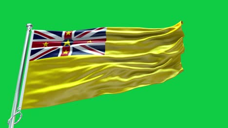 4k bandera muy detallada de niue - bandera de niue alto detalle - bandera nacional patrón de ondas de niue elementos en bucle