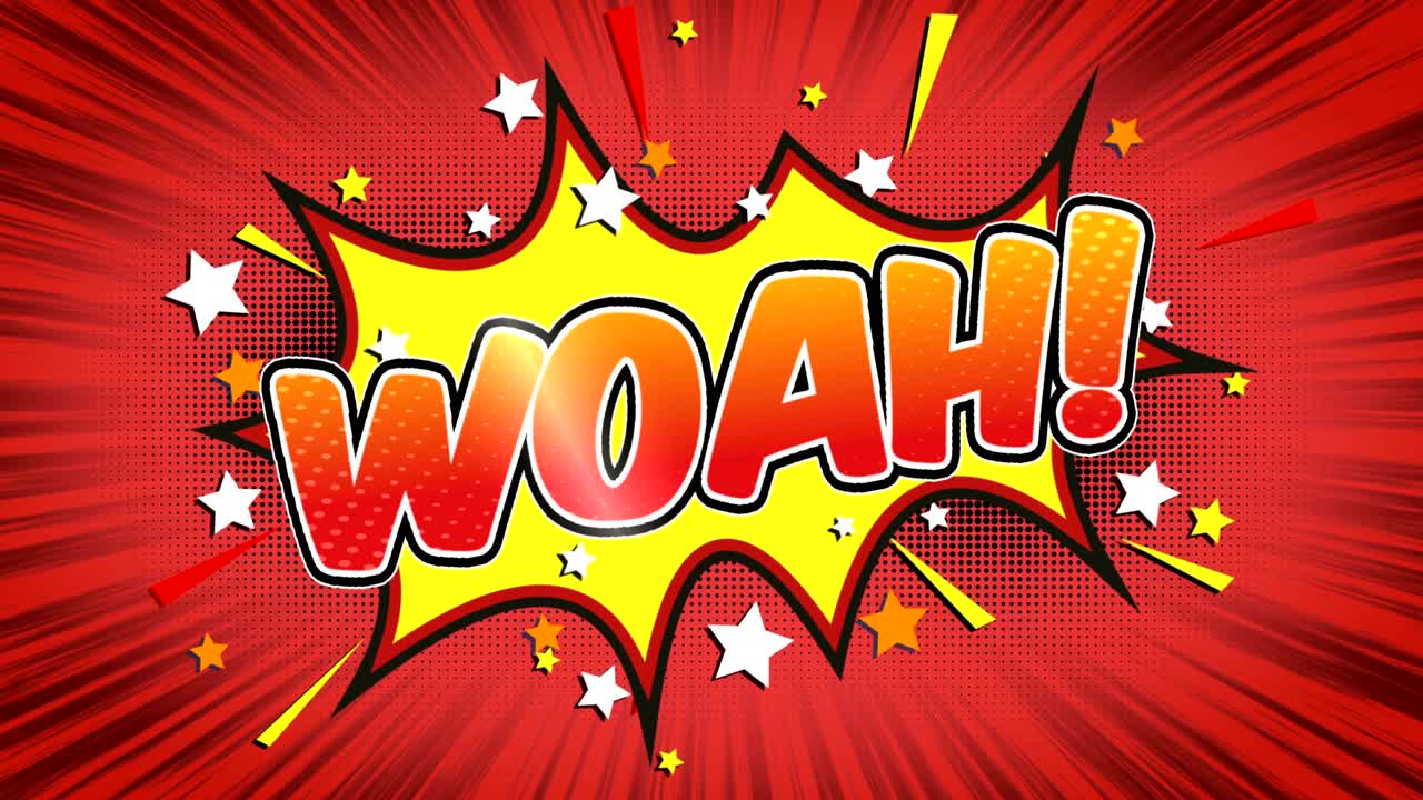 우아 - 만화 스타일의 텍스트