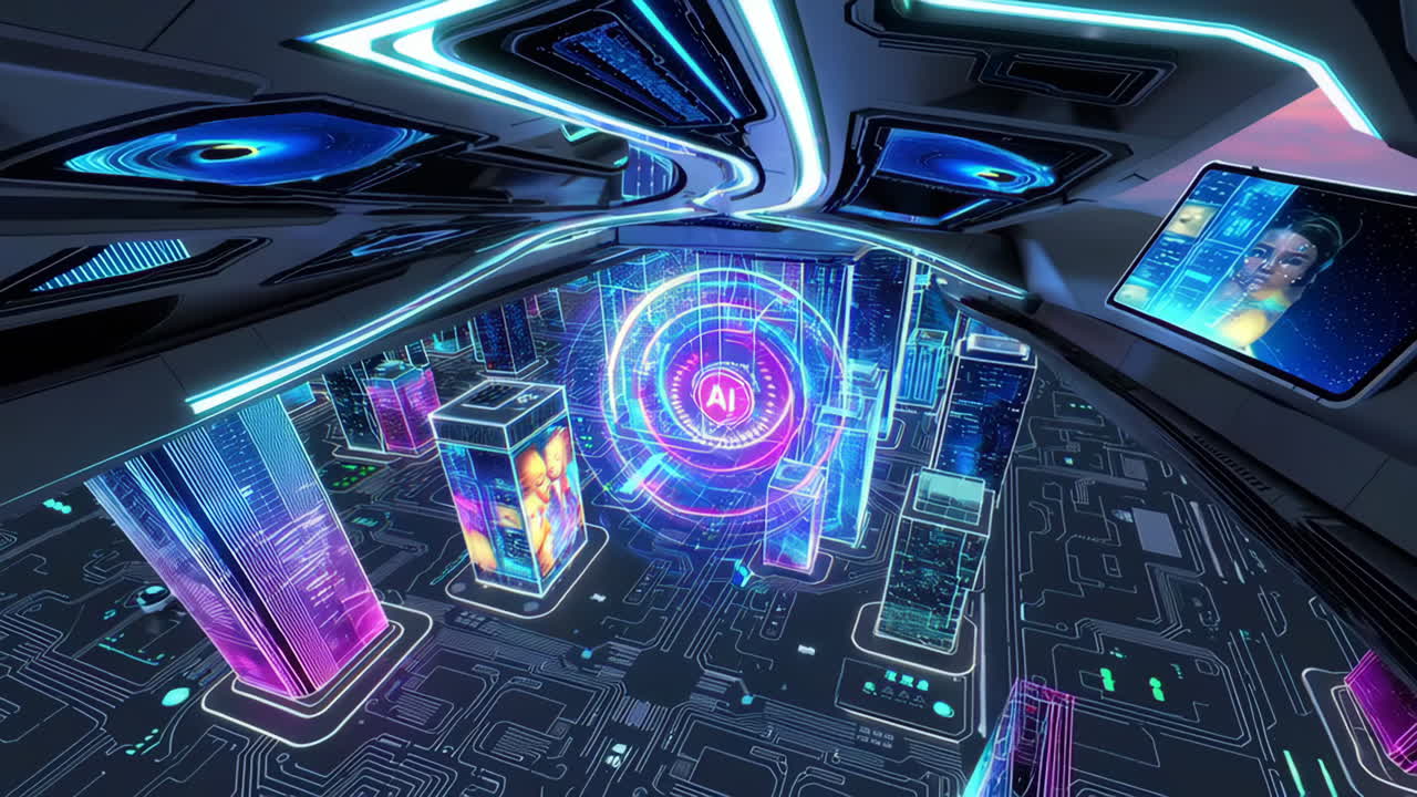 Futuristic AI Cityscape
